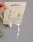 Glazed Leaf Flower Earrings