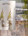 Glazed Leaf Flower Earrings