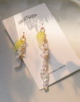 Glazed Leaf Flower Earrings