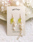 Glazed Leaf Flower Earrings