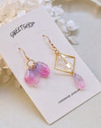SALE - Acrylic Feather Asymmetric Earrings