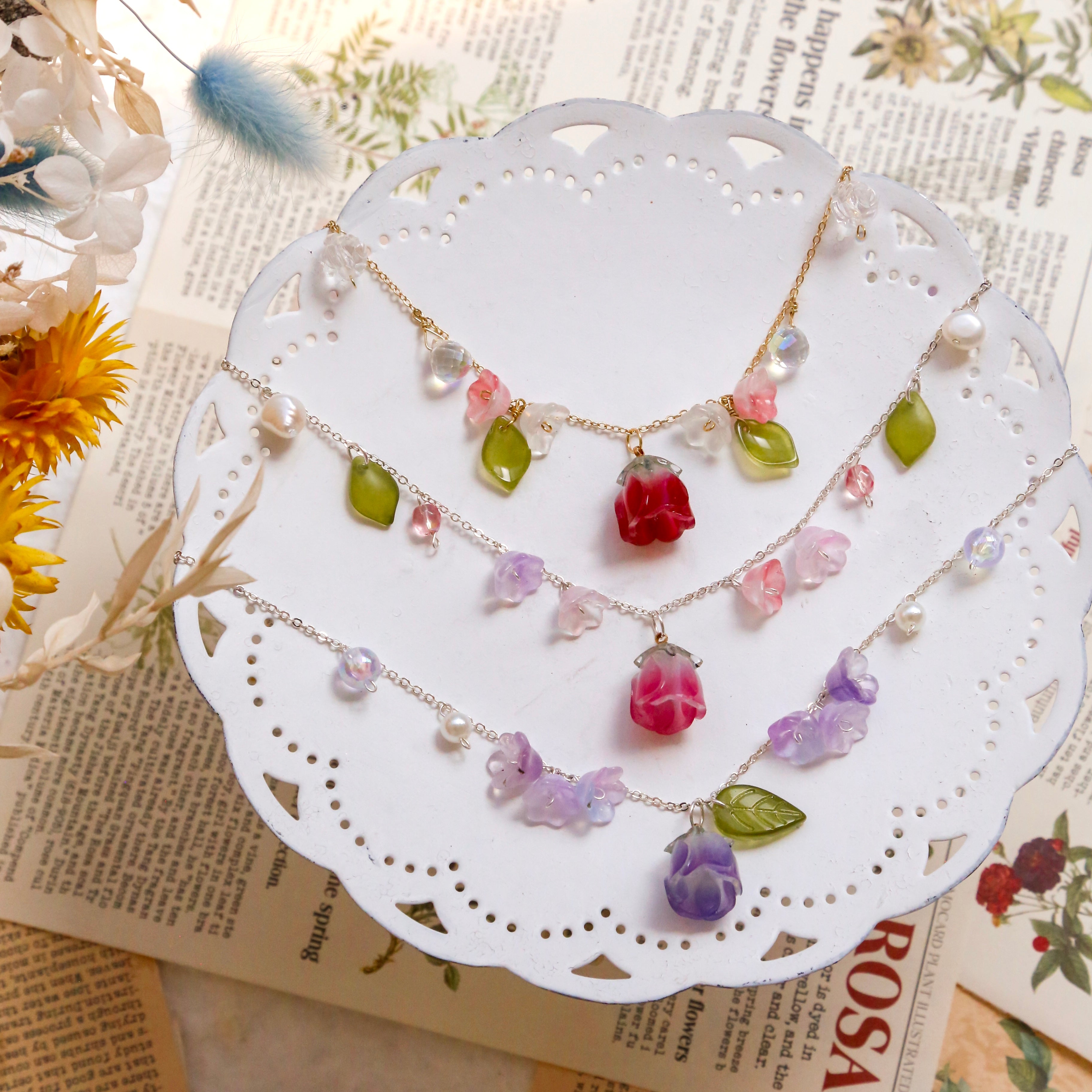 Rose & Lily Necklaces