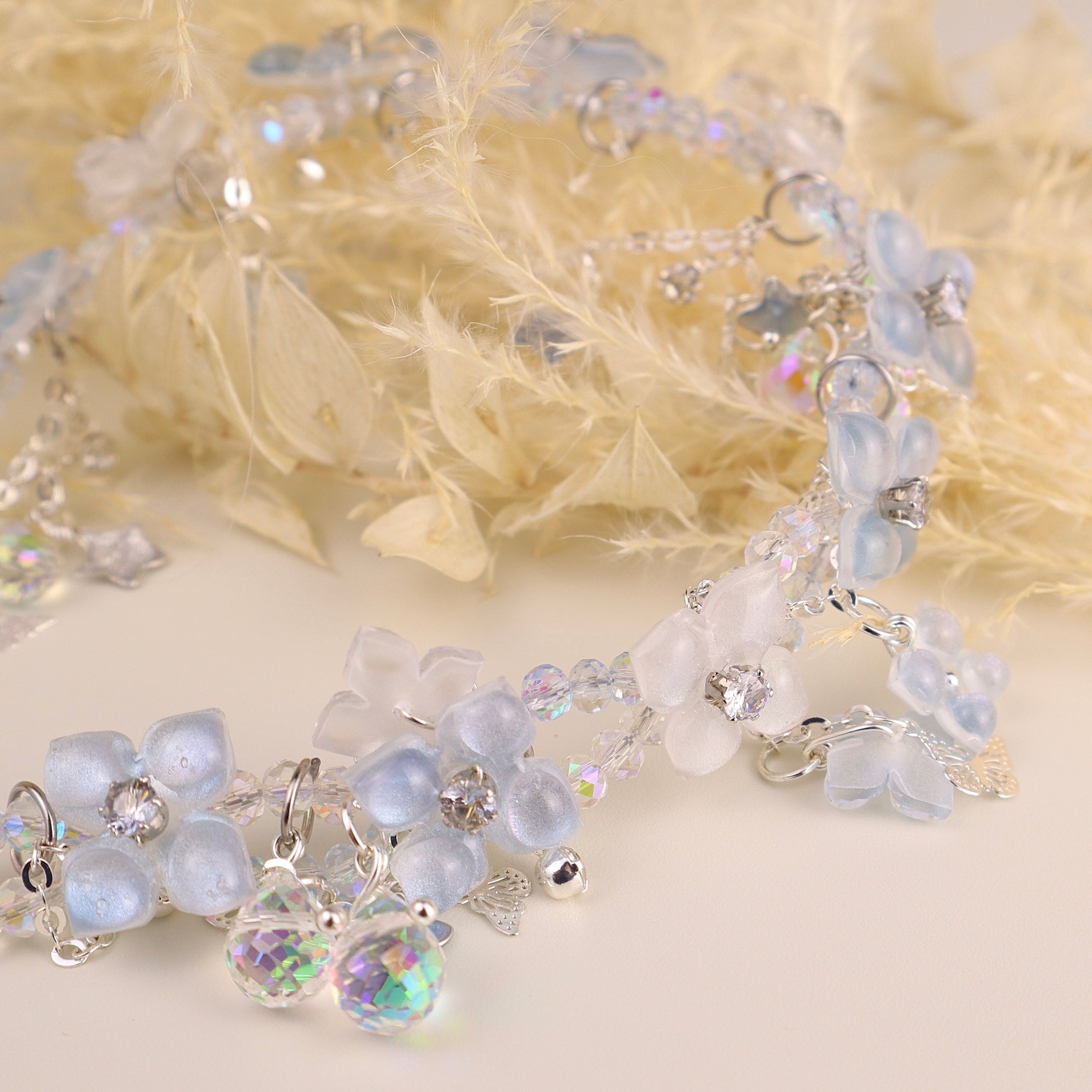 Custom – Hydrangea Tassel Choker Necklace