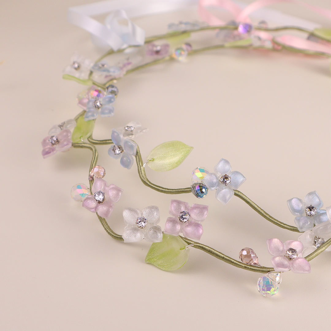 Custom – Wavy Hydrangea Leaf Tiara