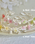 Colorful Flower Bangles - Silver