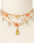 Orange Blossom Crystal Drop Necklace