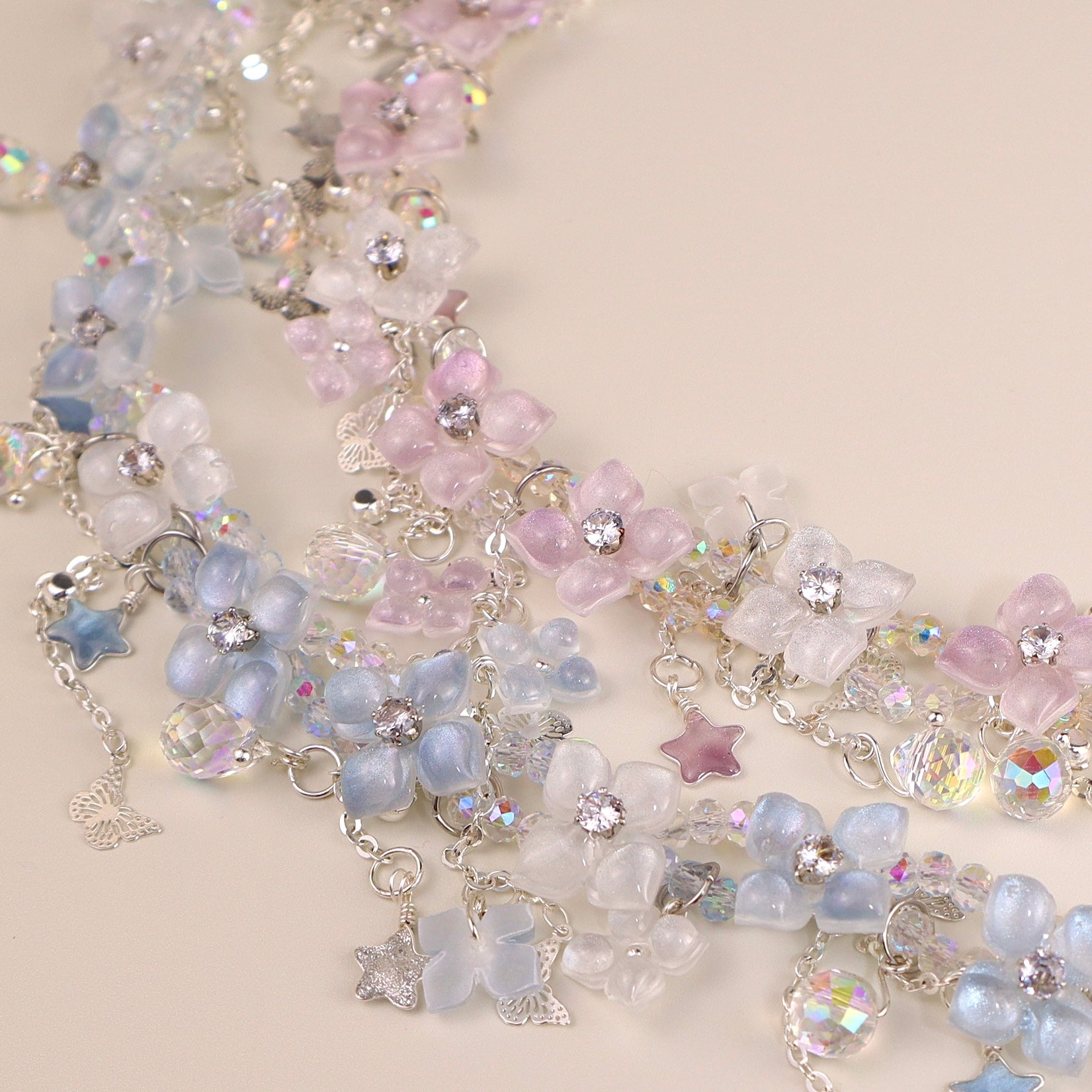 Custom – Hydrangea Tassel Choker Necklace