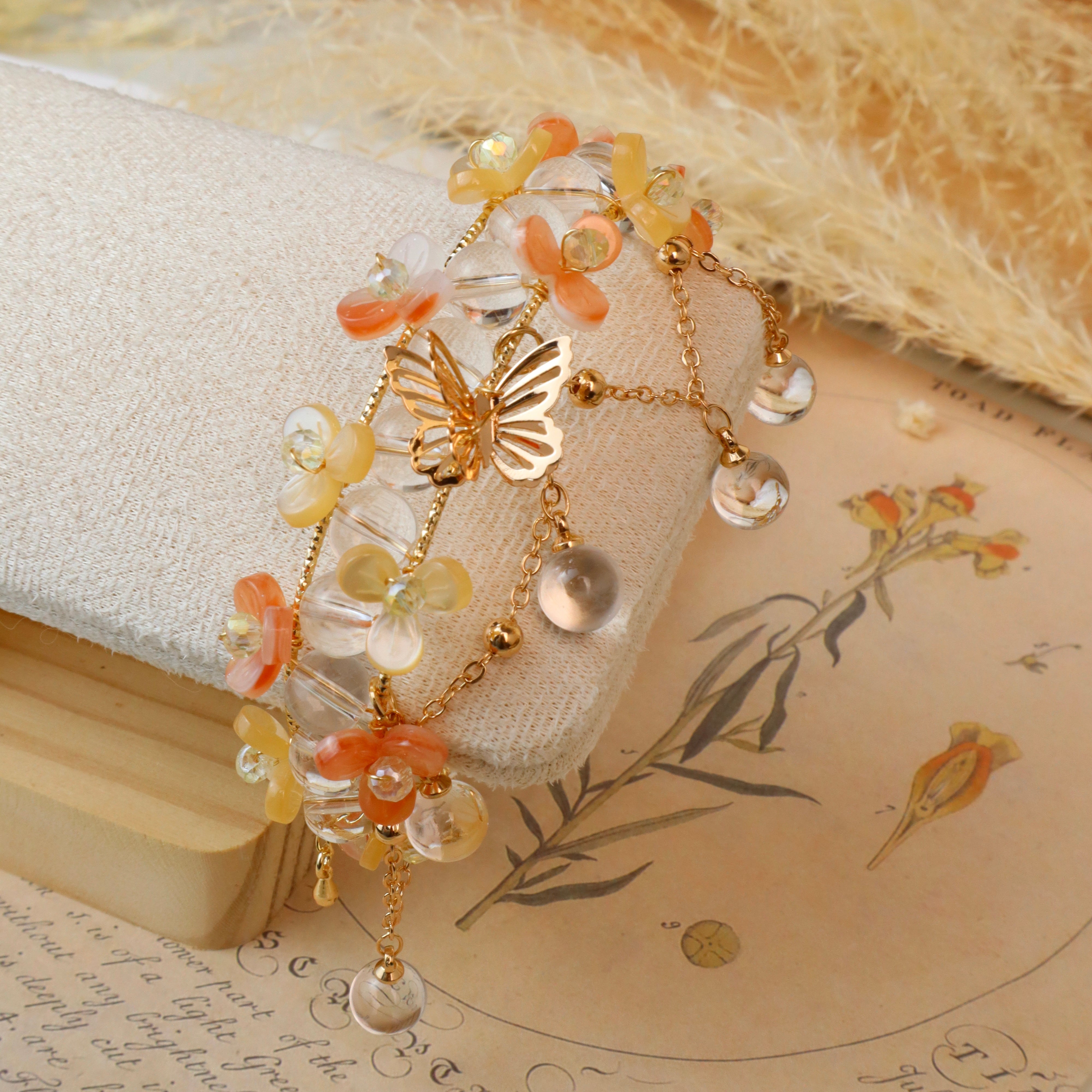 Orange Blossom Tassel Bracelet