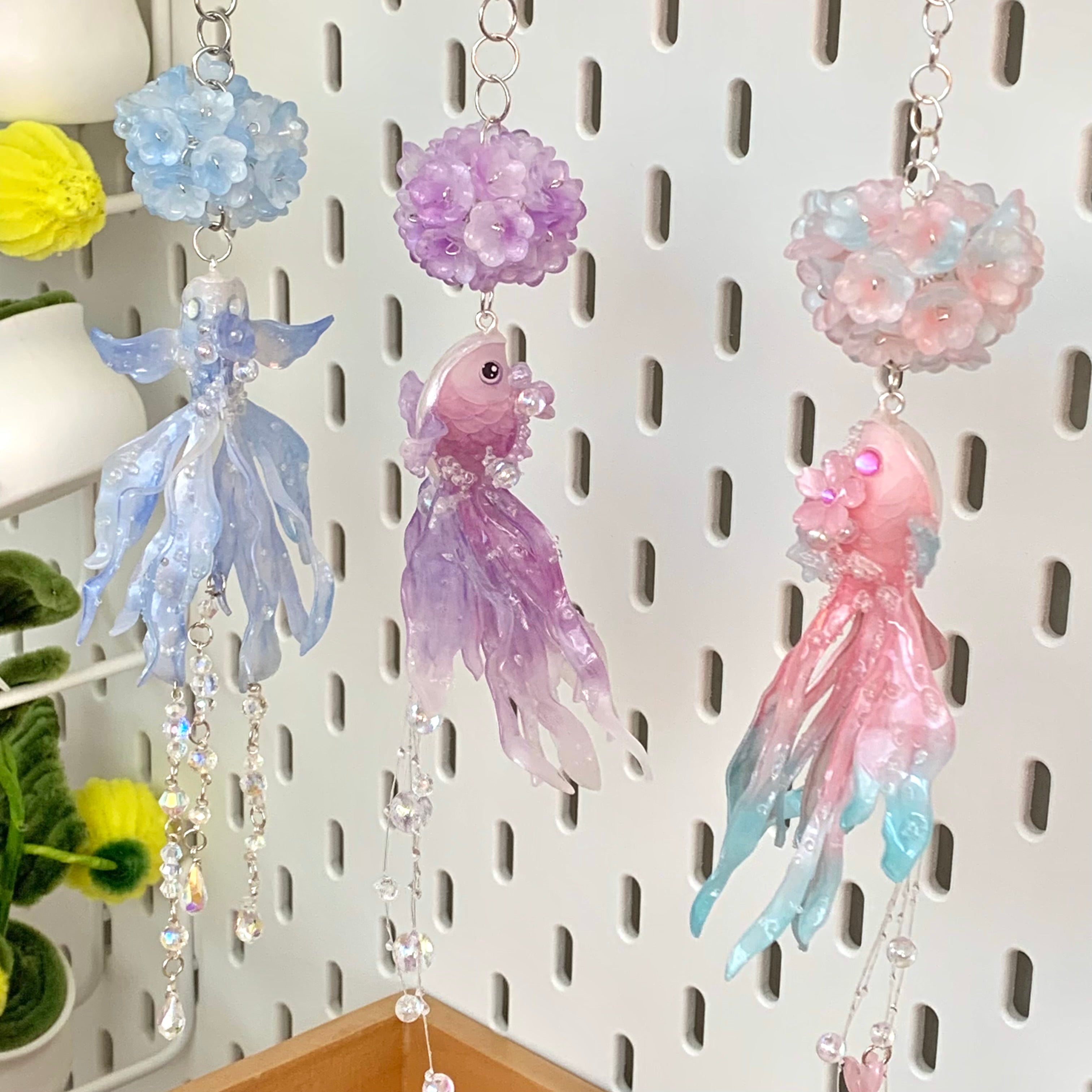 Goldfish Flower Balls Keychains