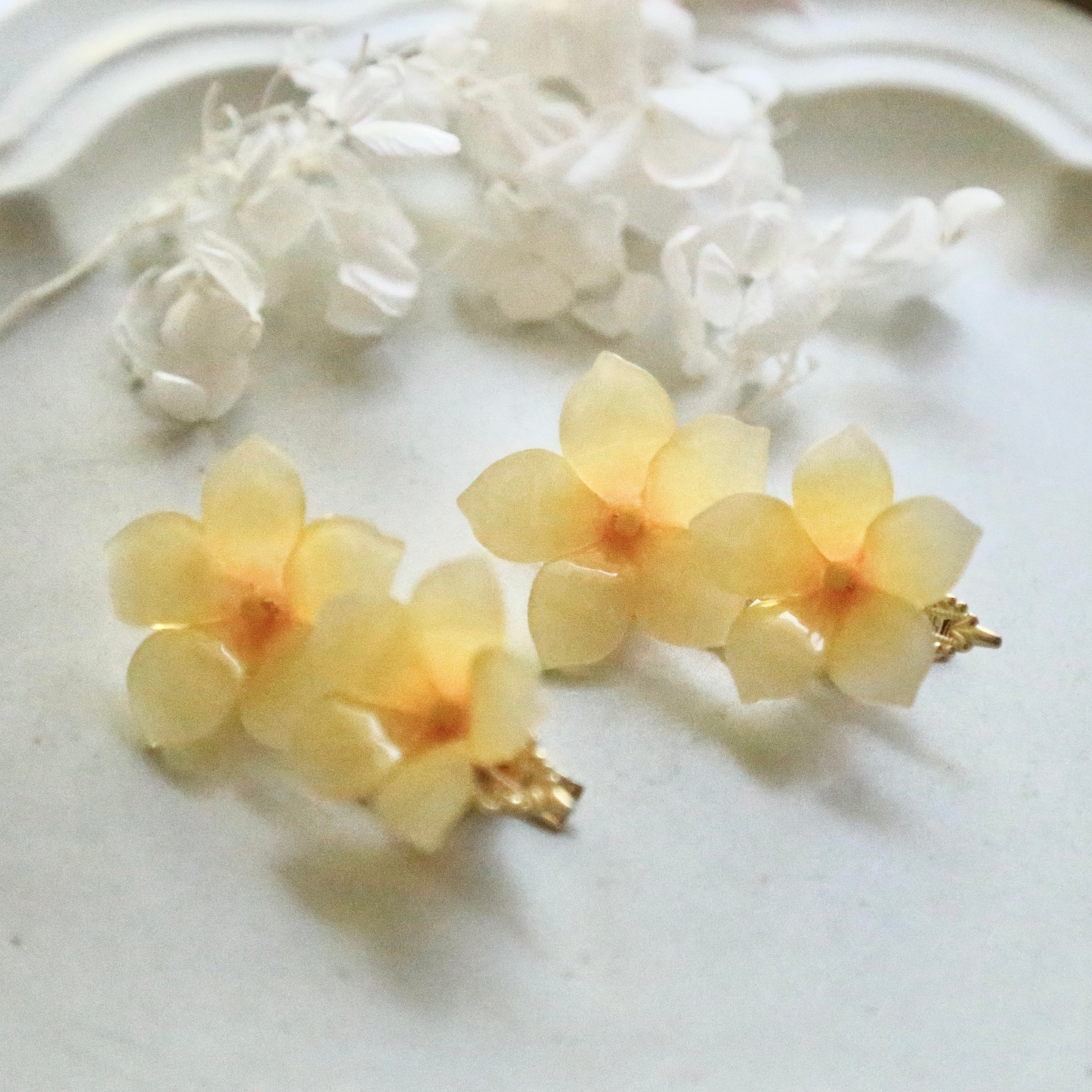Shrink Plastic Plumeria Hair Clips