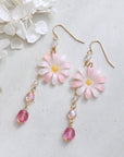 Pink Daisy Earrings