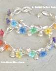 Colorful Flower Bangles - Silver