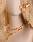 Orange Blossom Crystal Drop Necklace