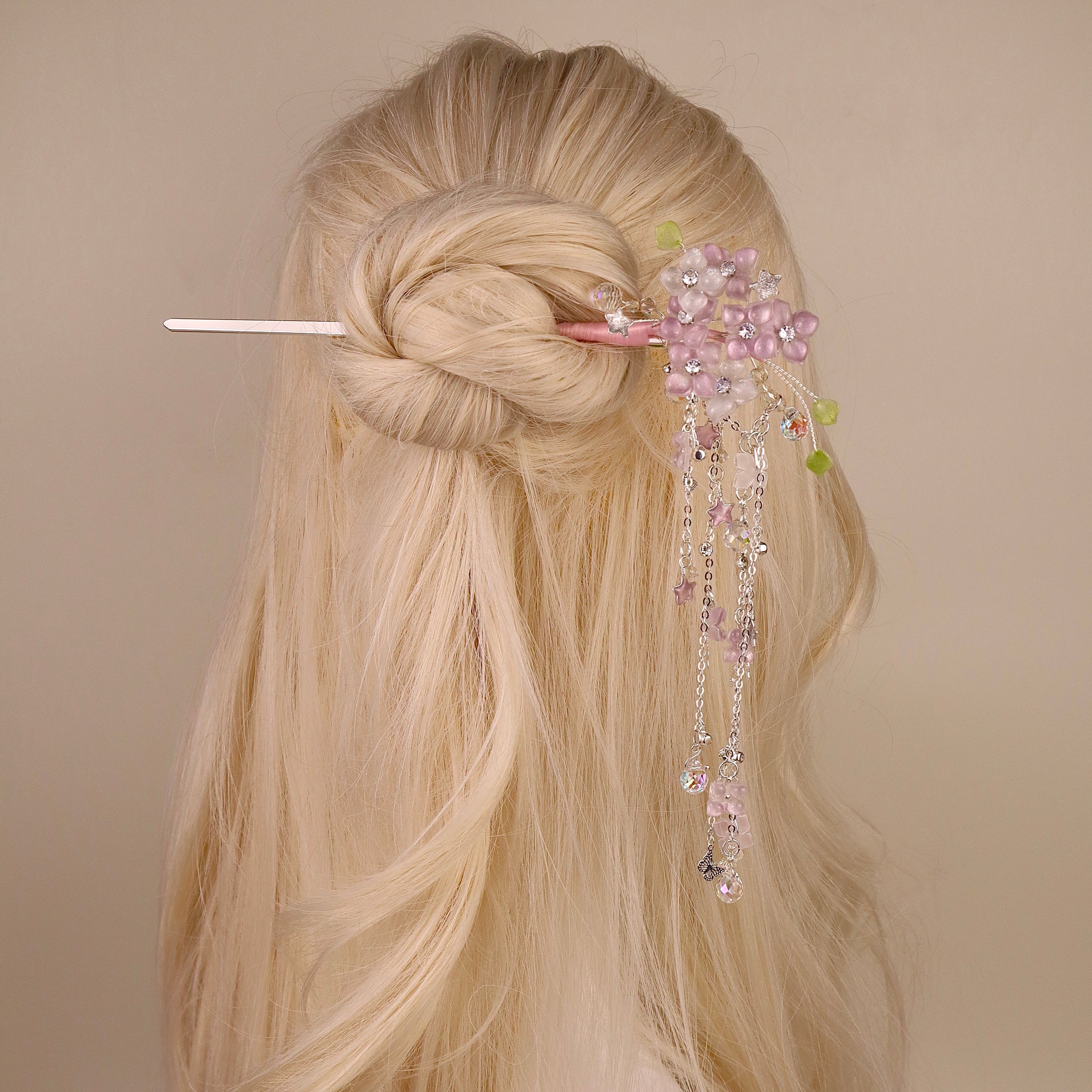 Custom - Hydrangea Tassel Hair Stick