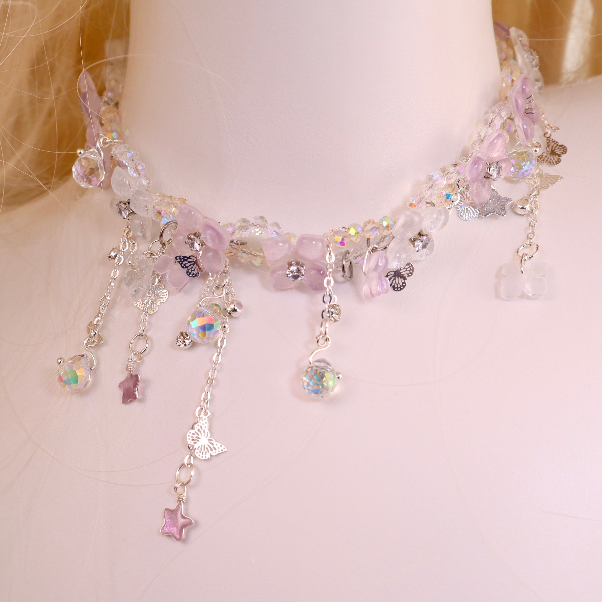 Custom – Hydrangea Tassel Choker Necklace – SWEETSHOP JEWELRY