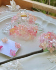 Pink-Orange Hydrangea Hair Accessories