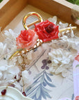 Pink and Red Rose Hair Accessories