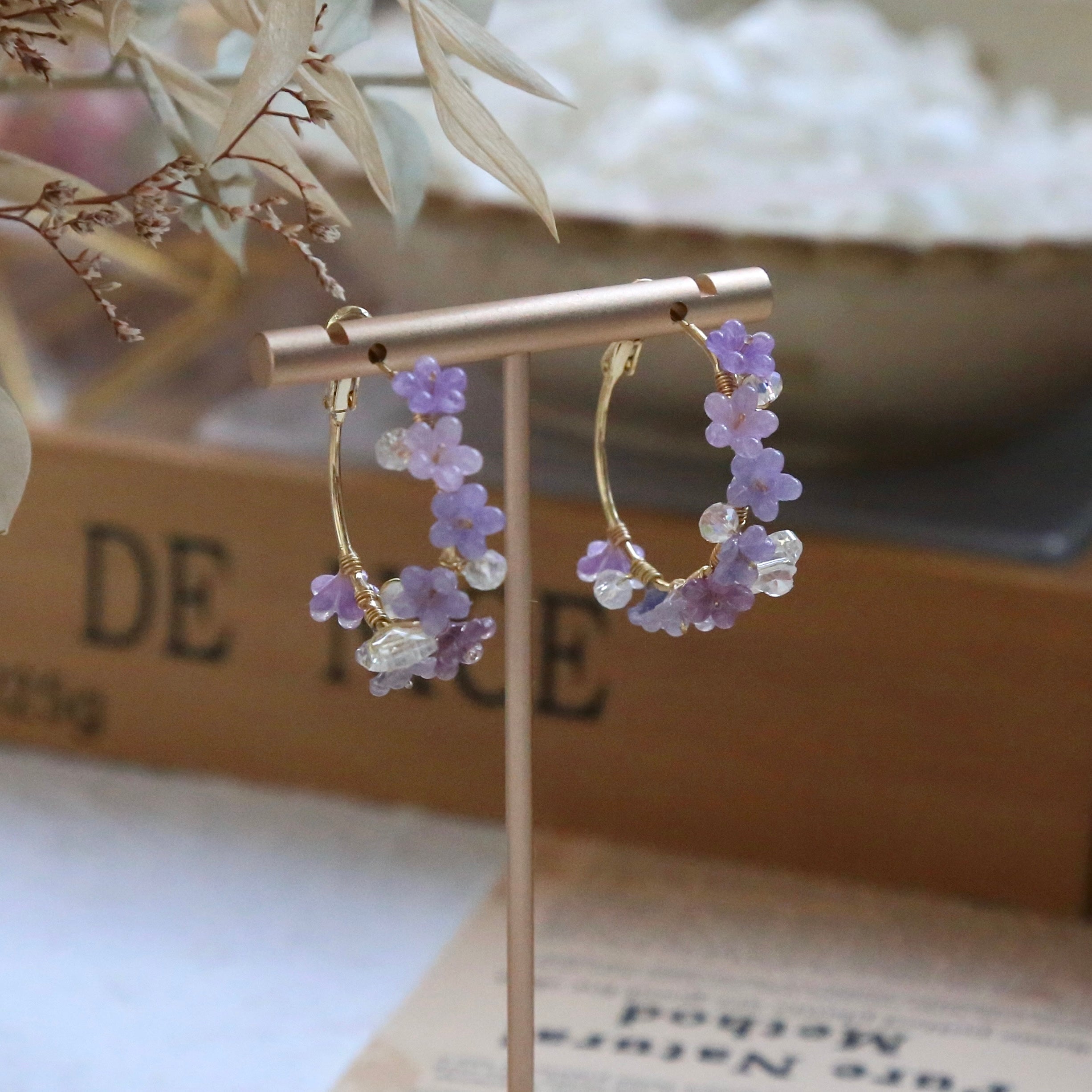 Colorful Flower Hoop Earrings