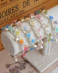 Colorful Flower Bangles - Silver