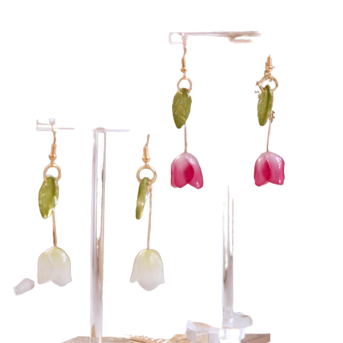 Shrink Plastic Tulip Earrings
