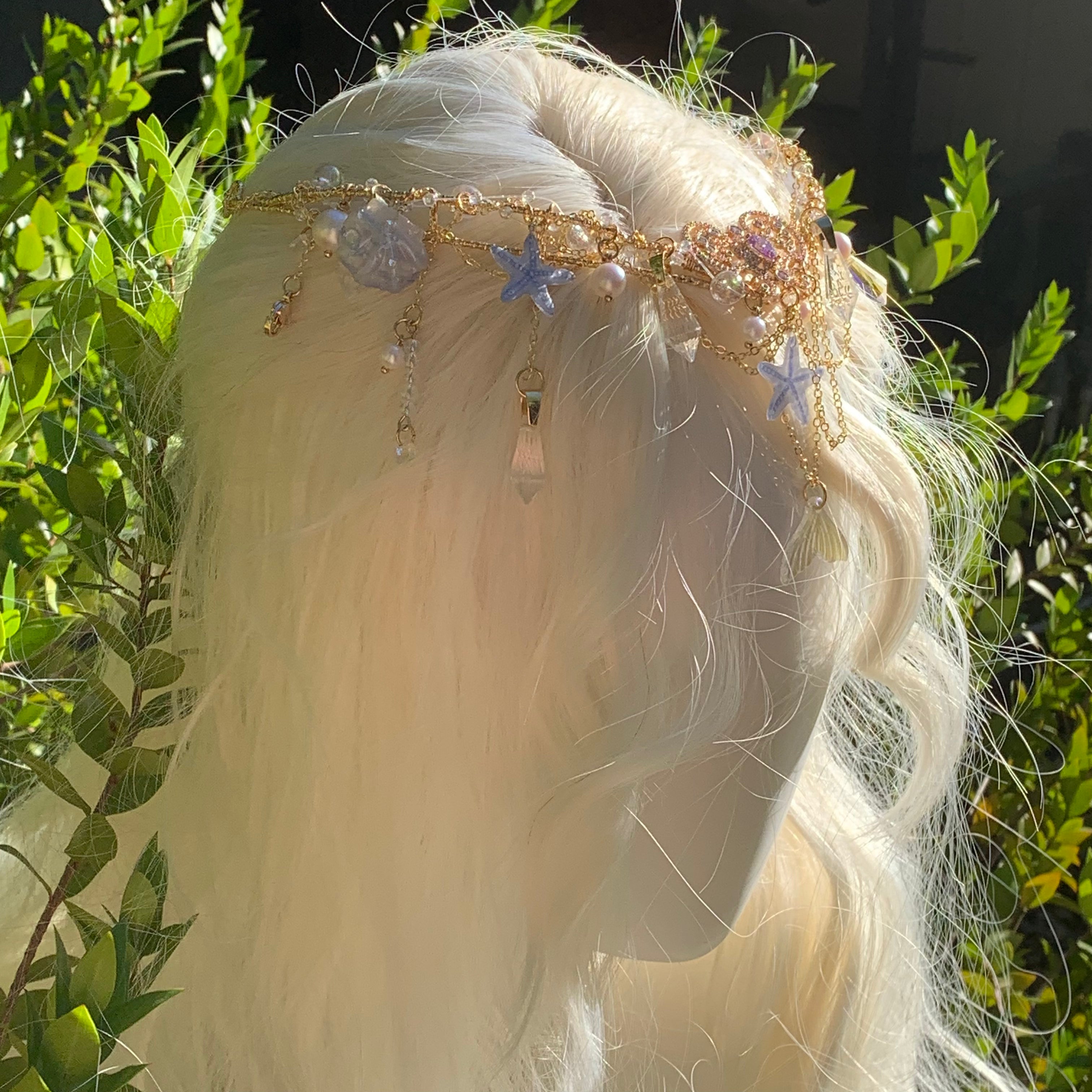 Blue Shell Necklace Hairband