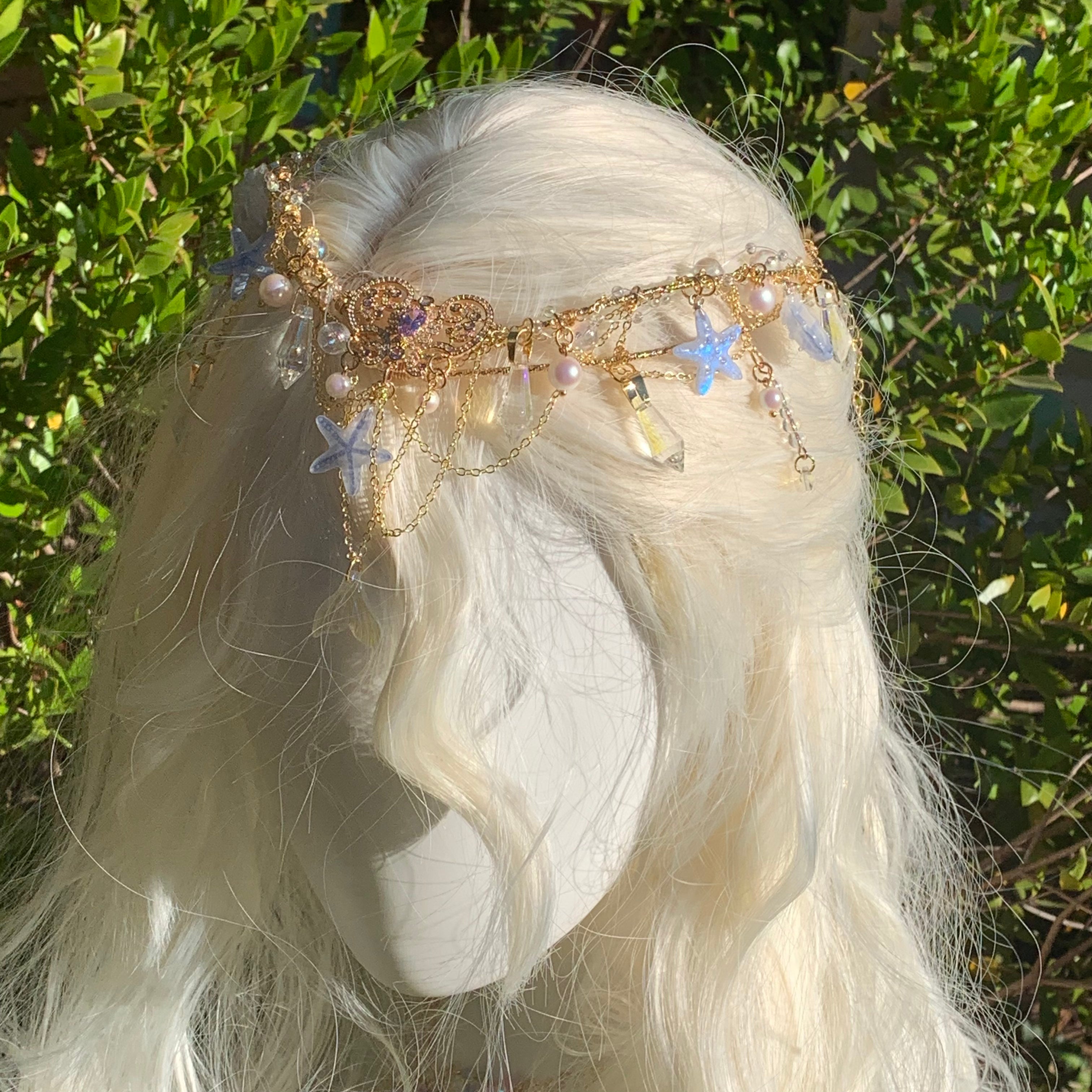 Blue Shell Necklace Hairband