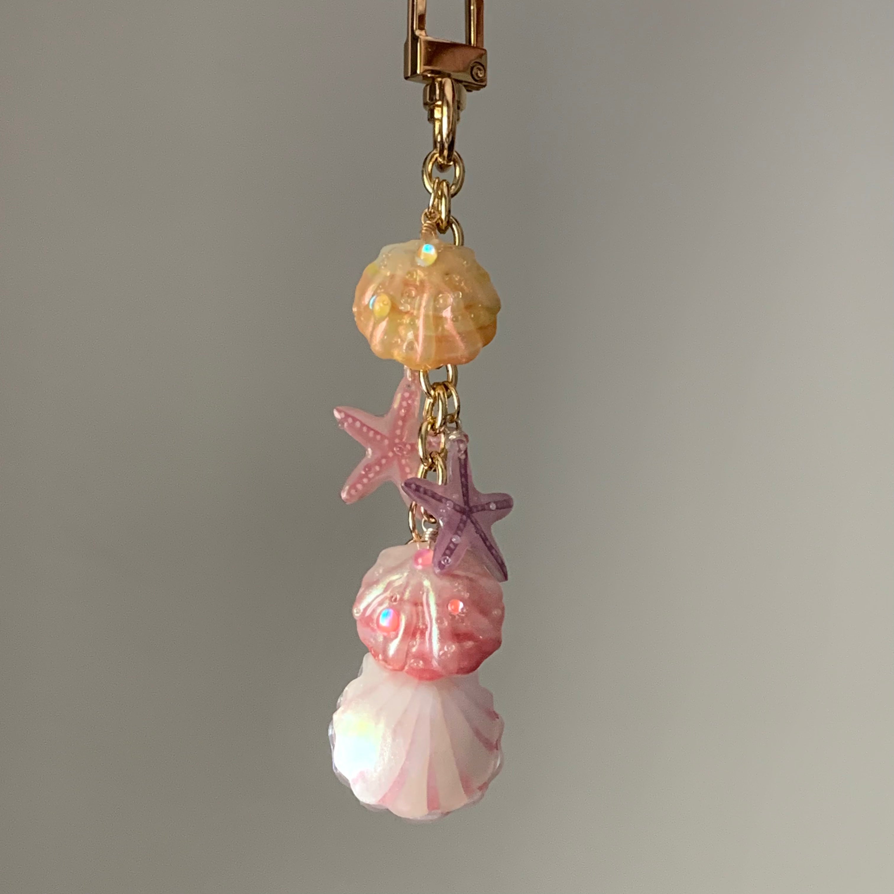 Shell &amp; Starfish Bell Keychain