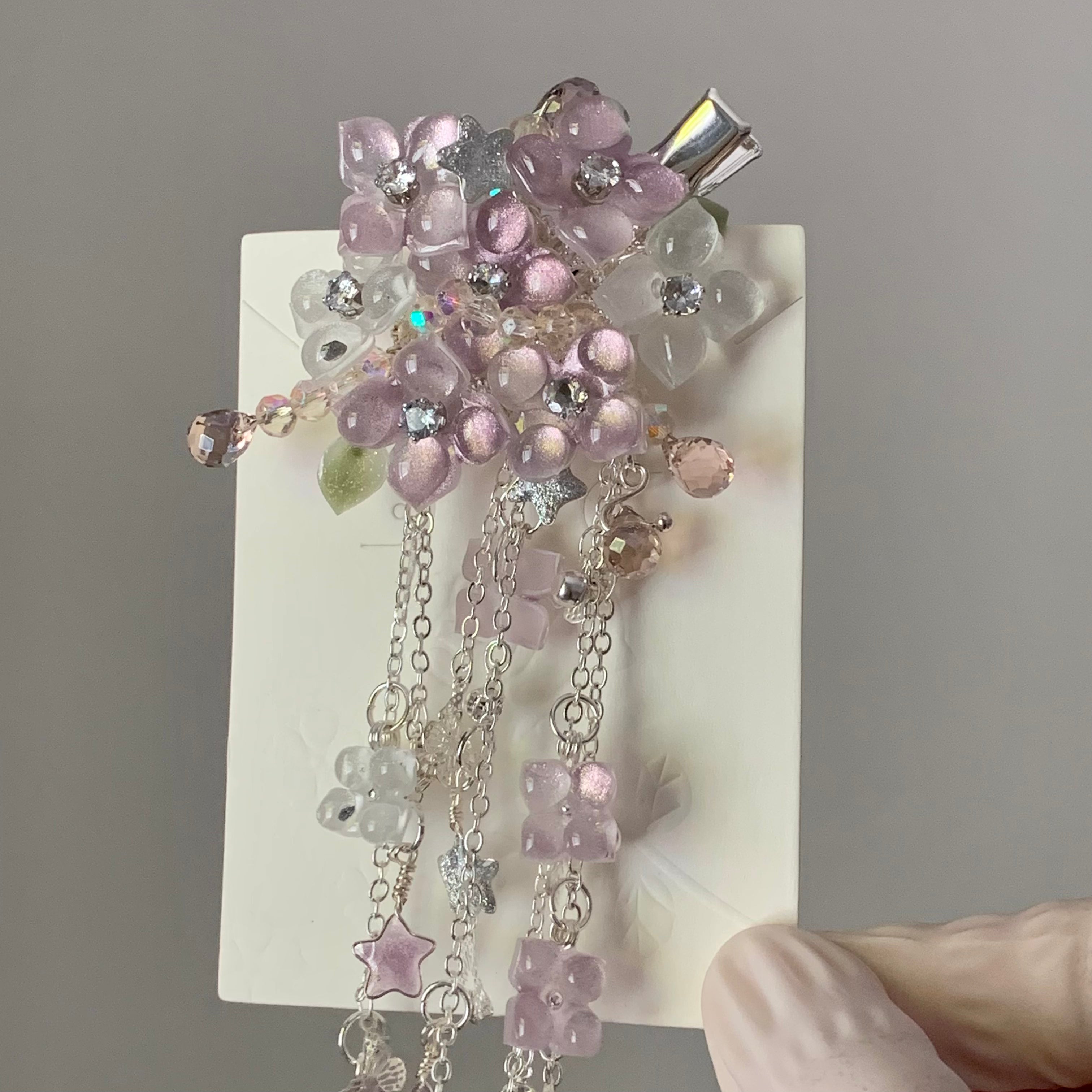 Lavender Hydrangea Star Hair Clip