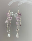 Long Shrink Plastic Hydrangea Earrings