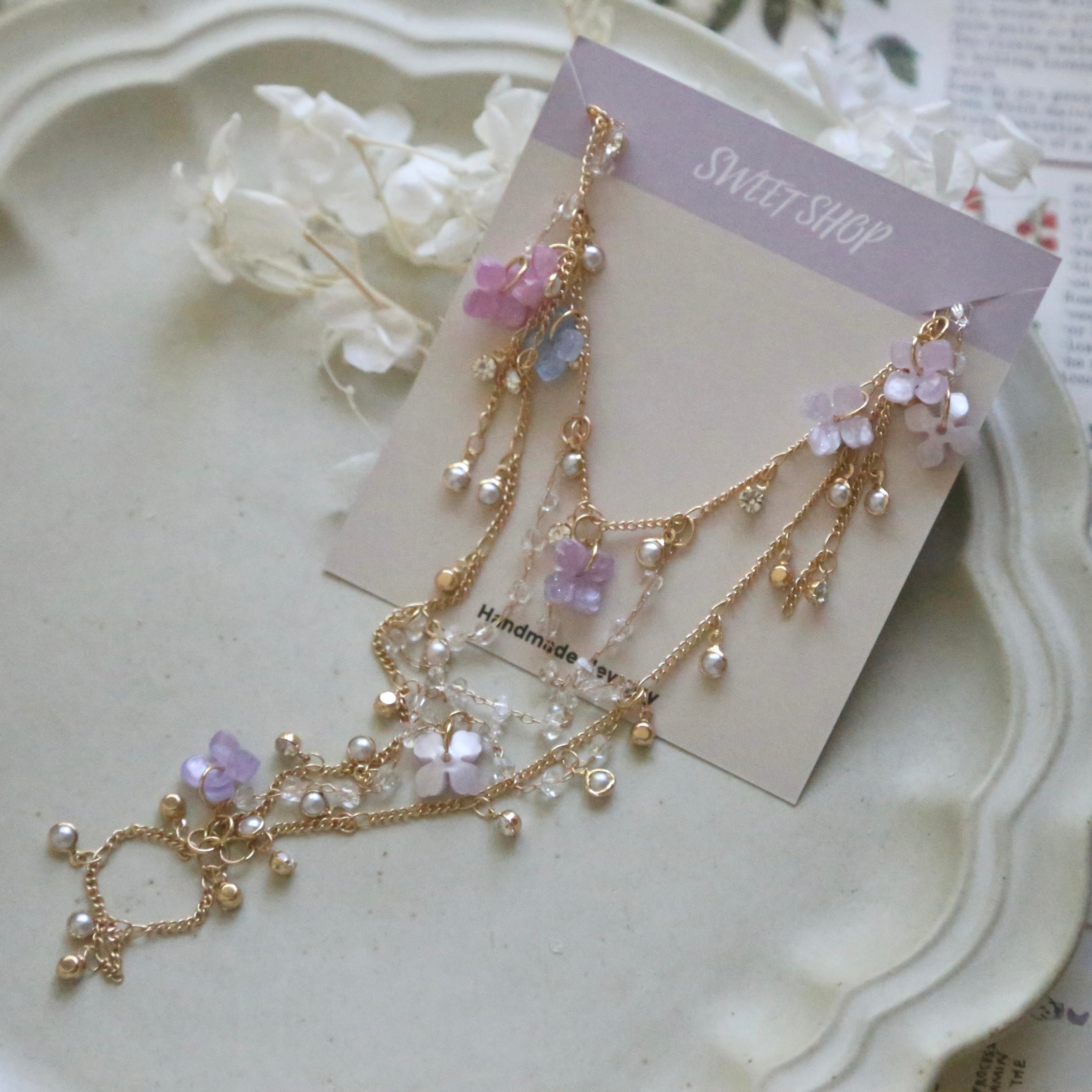 Hydrangea Tassel Anklet