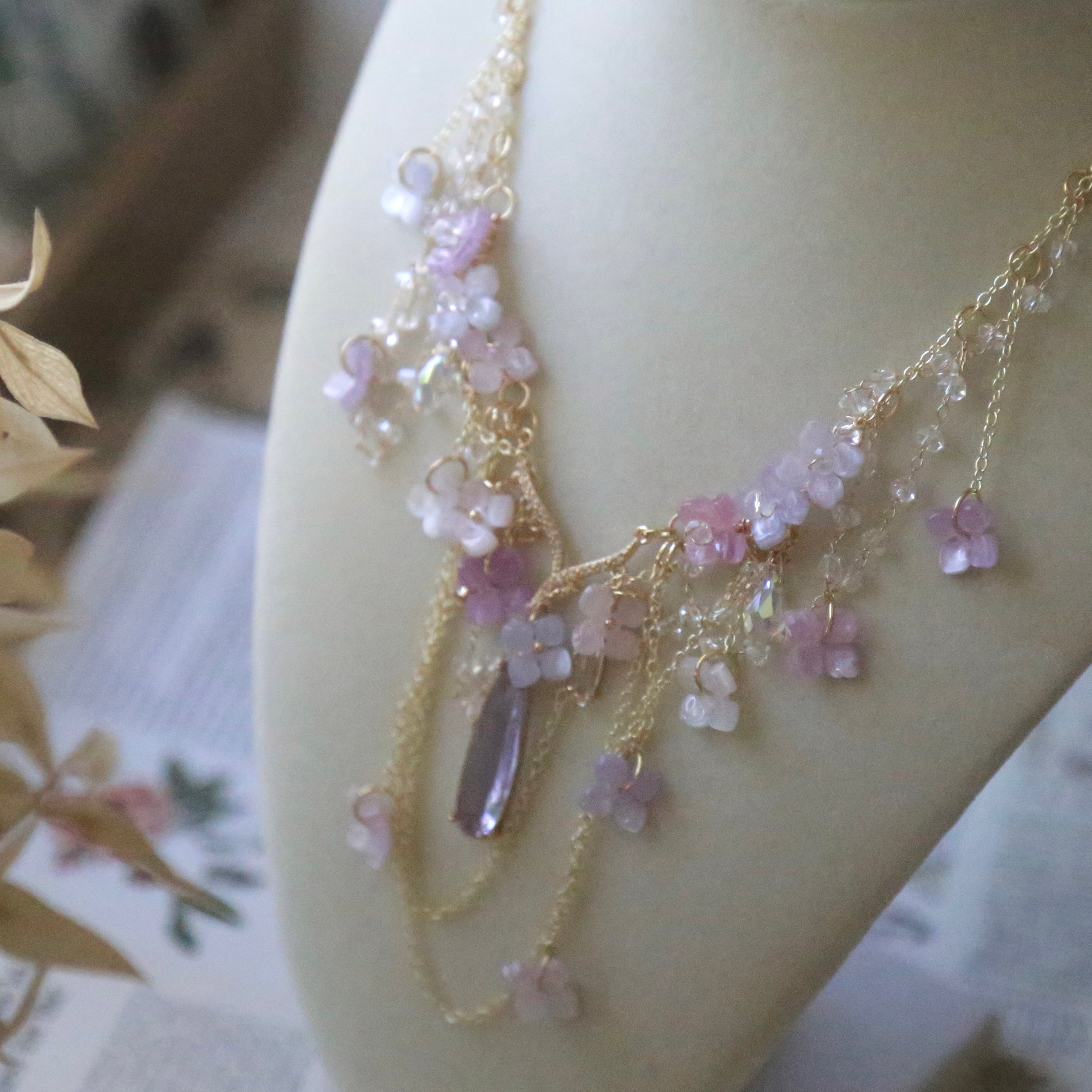 Hydrangea Crystal Necklace