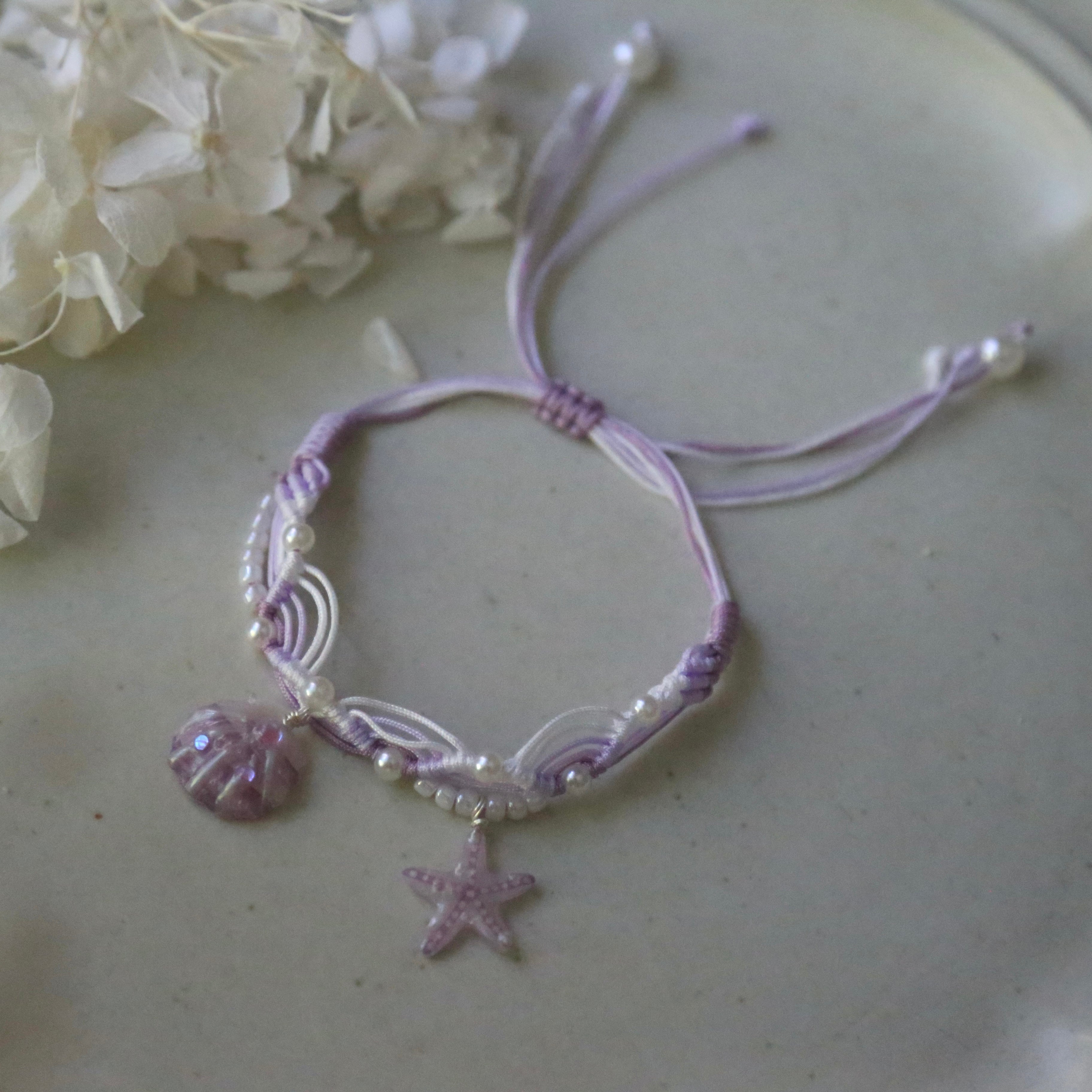 Shell &amp; Starfish Woven Bracelet