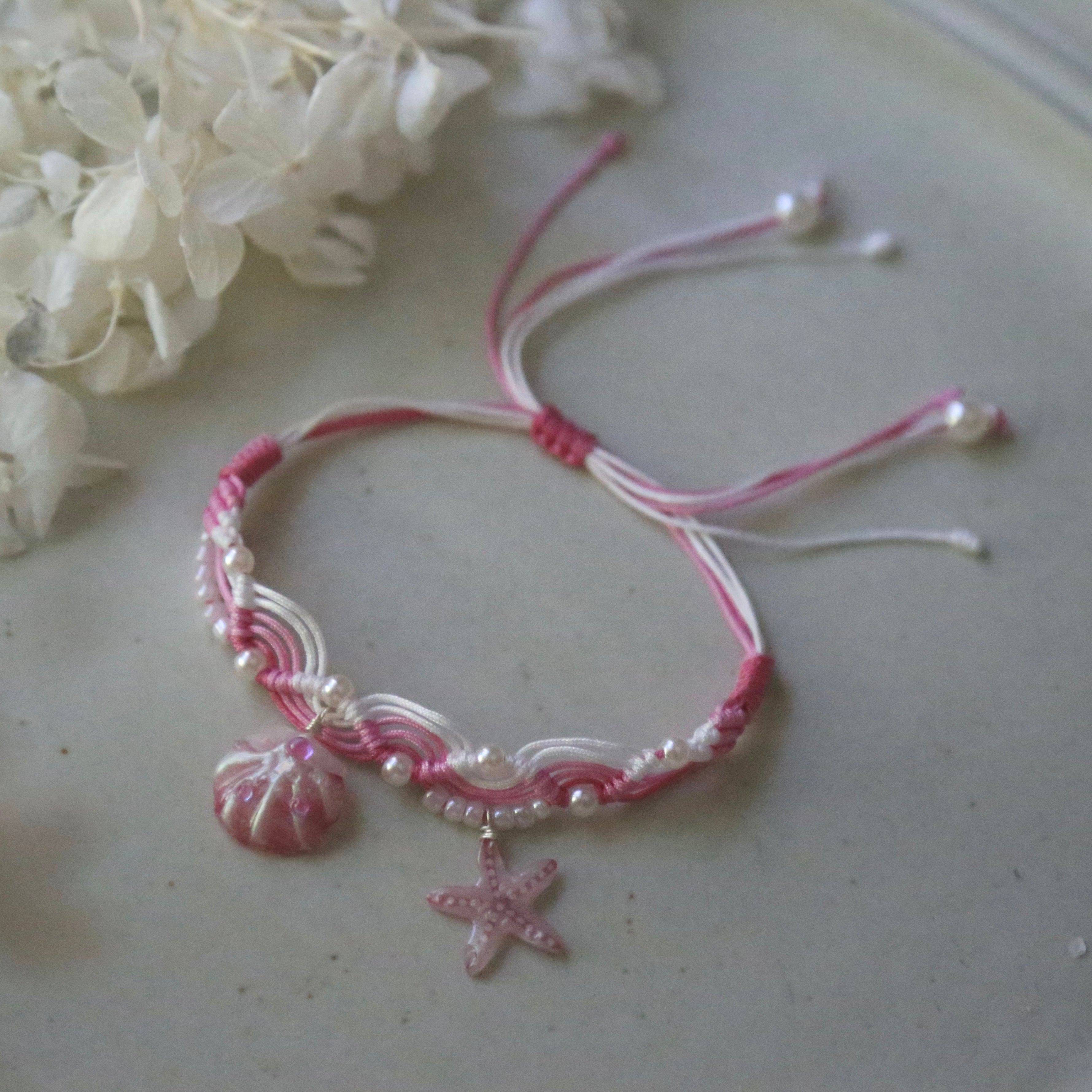 Shell &amp; Starfish Woven Bracelet