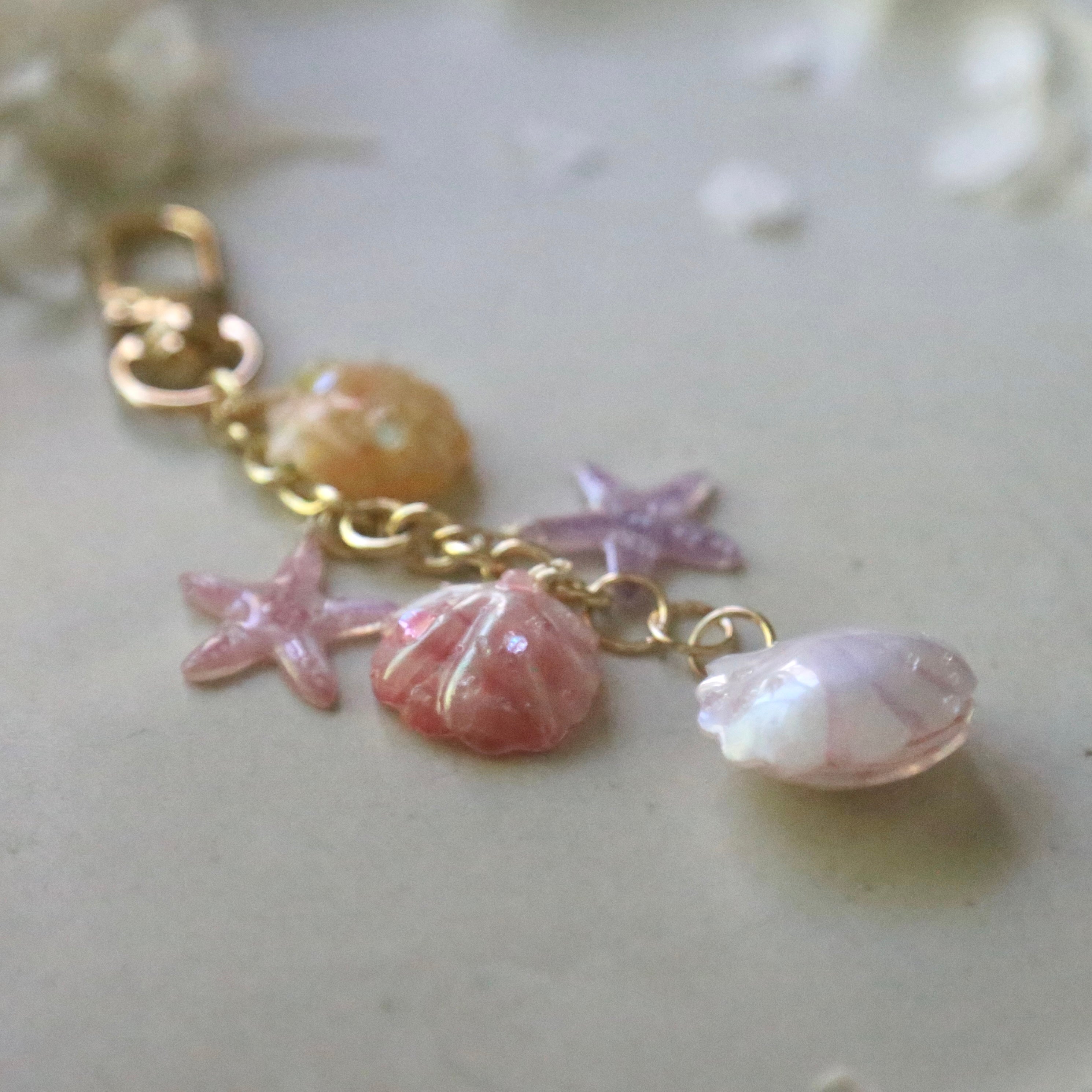 Shell &amp; Starfish Bell Keychain