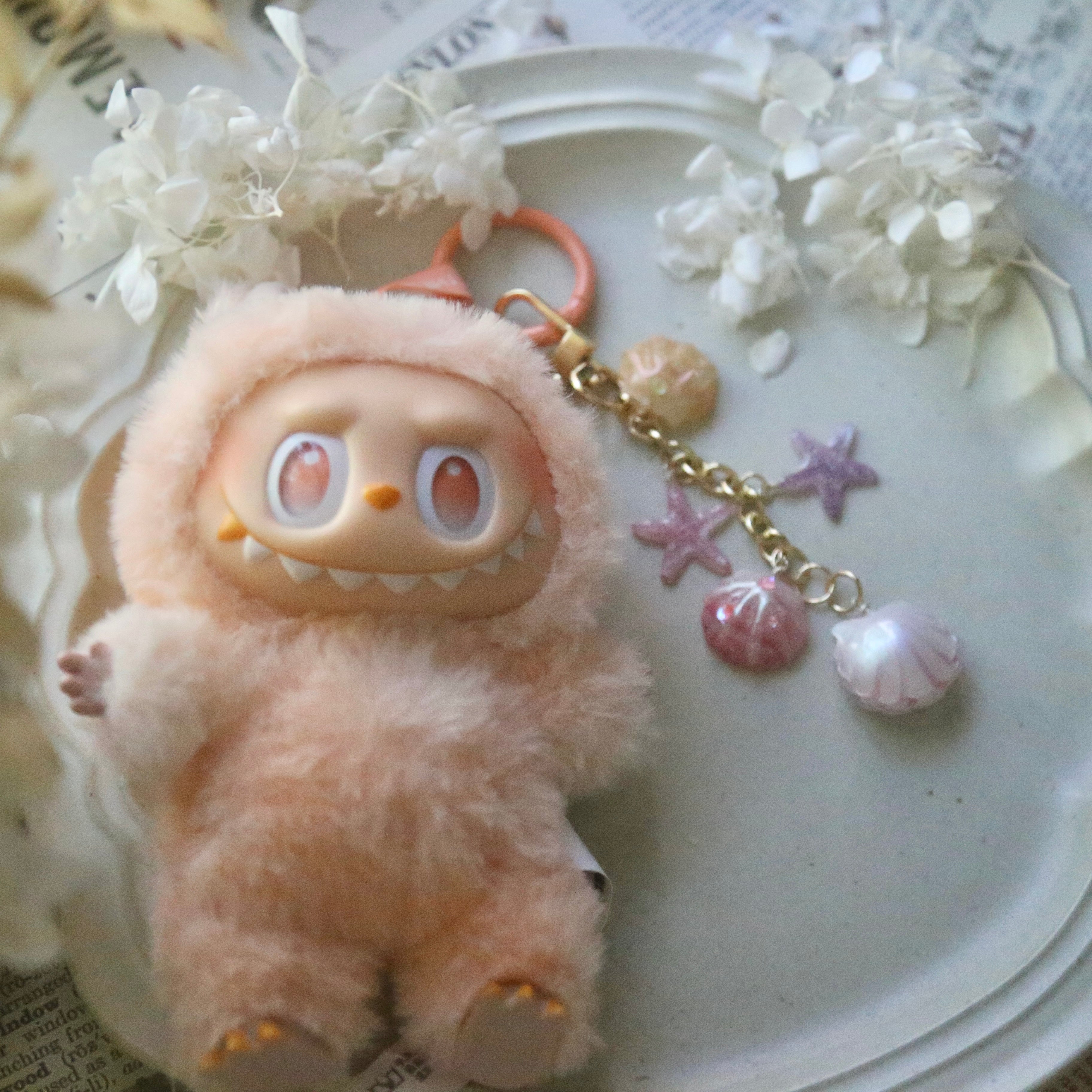 Shell &amp; Starfish Bell Keychain