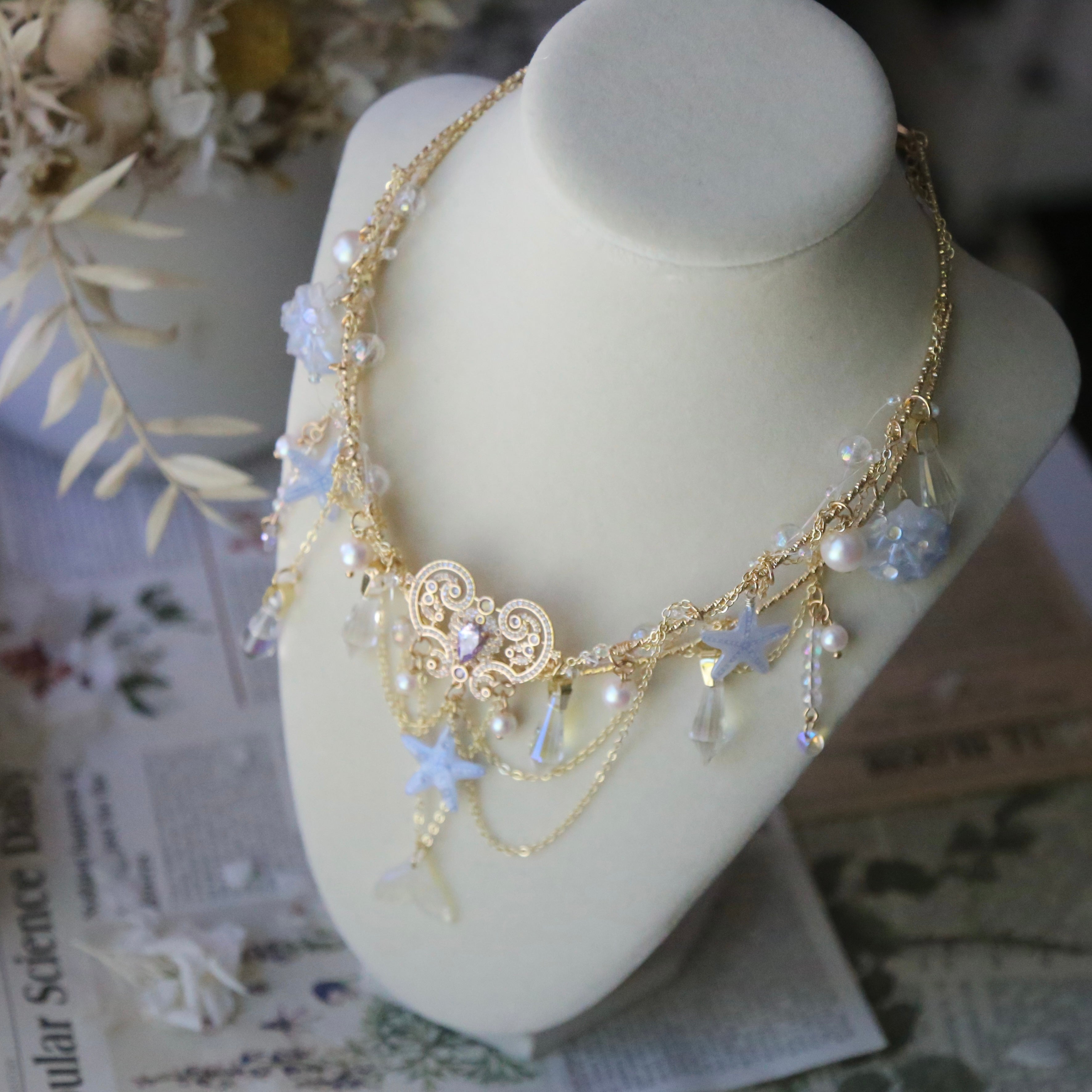 Blue Shell Necklace Hairband