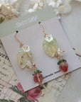 Strawberry Leaf Earrings
