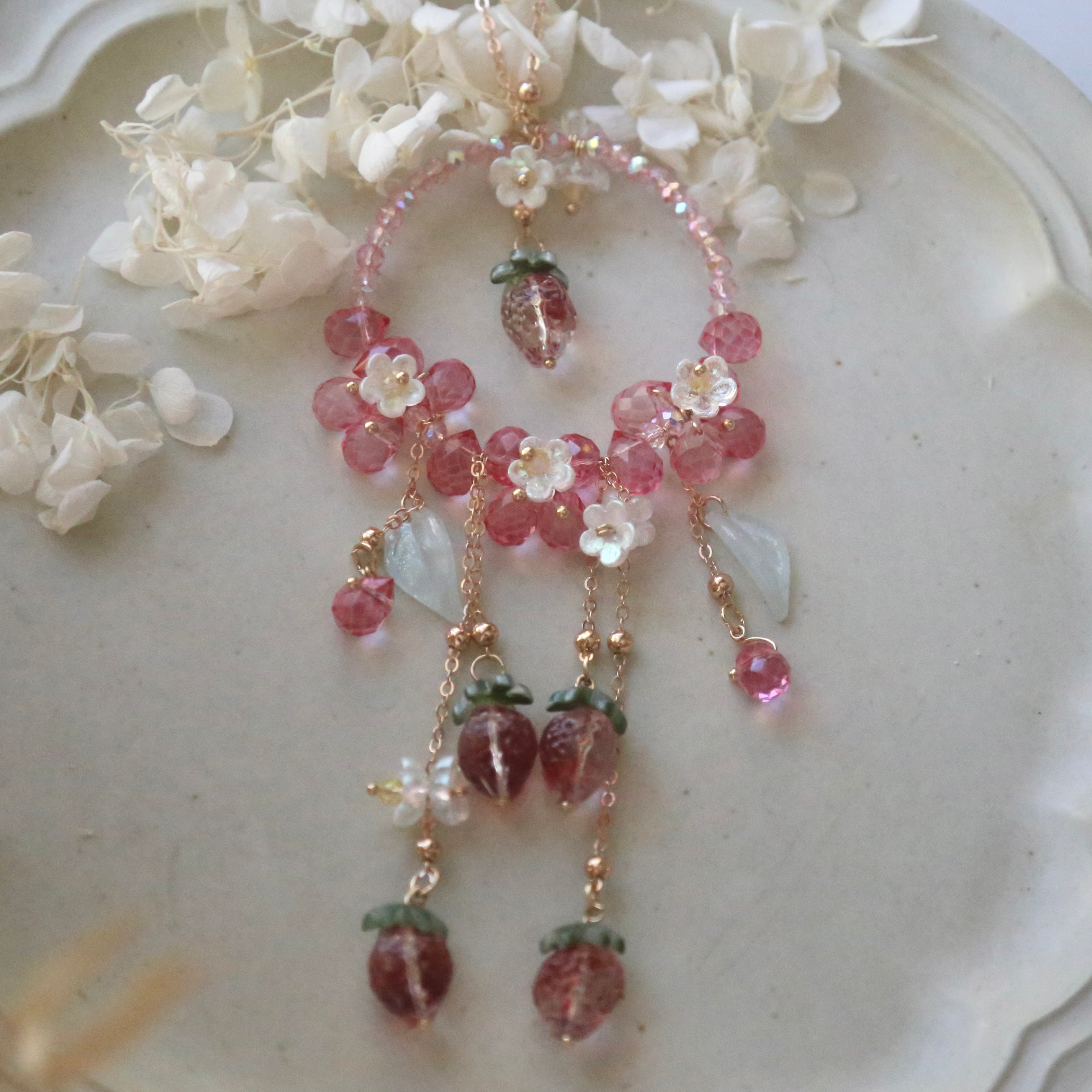 Strawberry Garden Dreamcatcher Car Charm