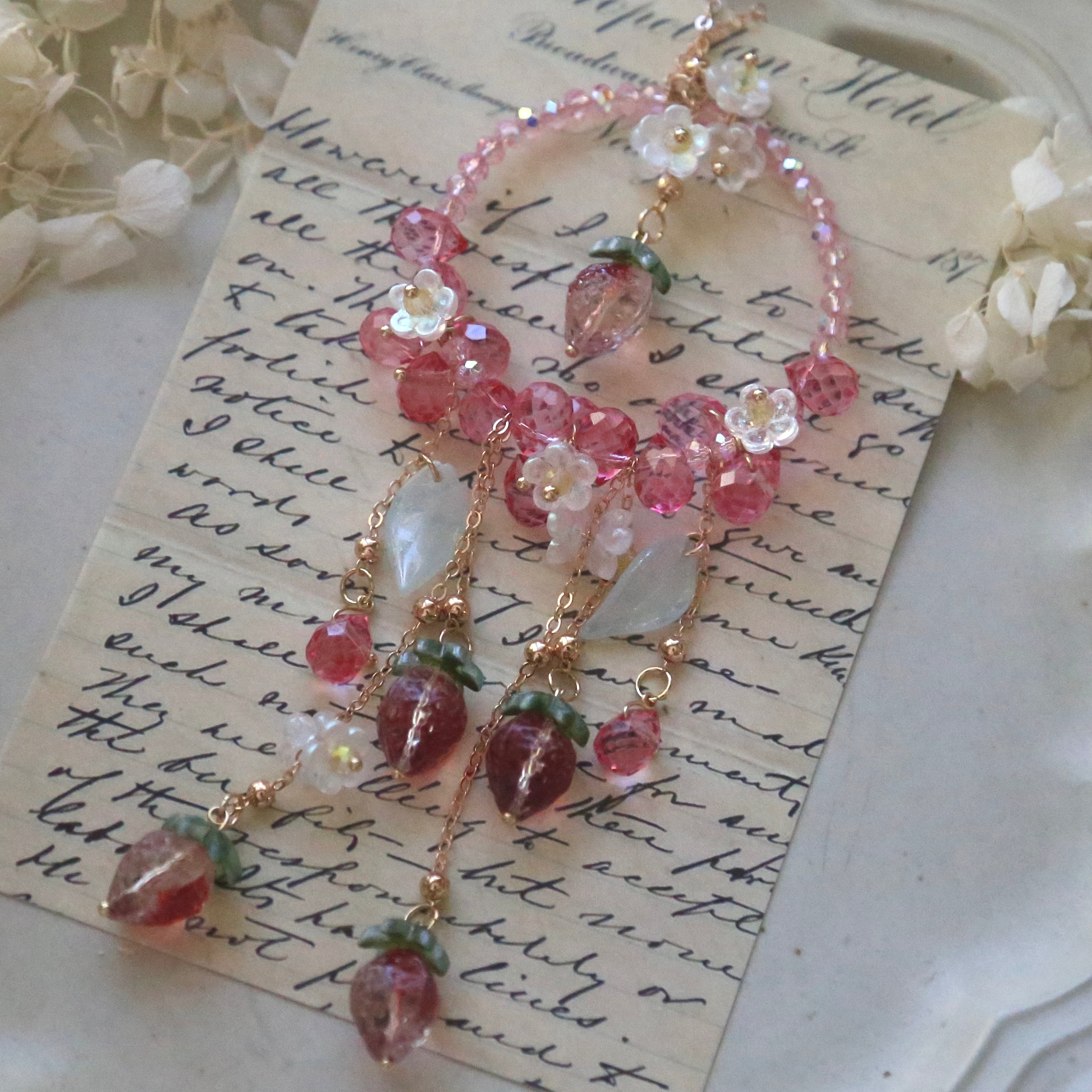 Strawberry Garden Dreamcatcher Car Charm