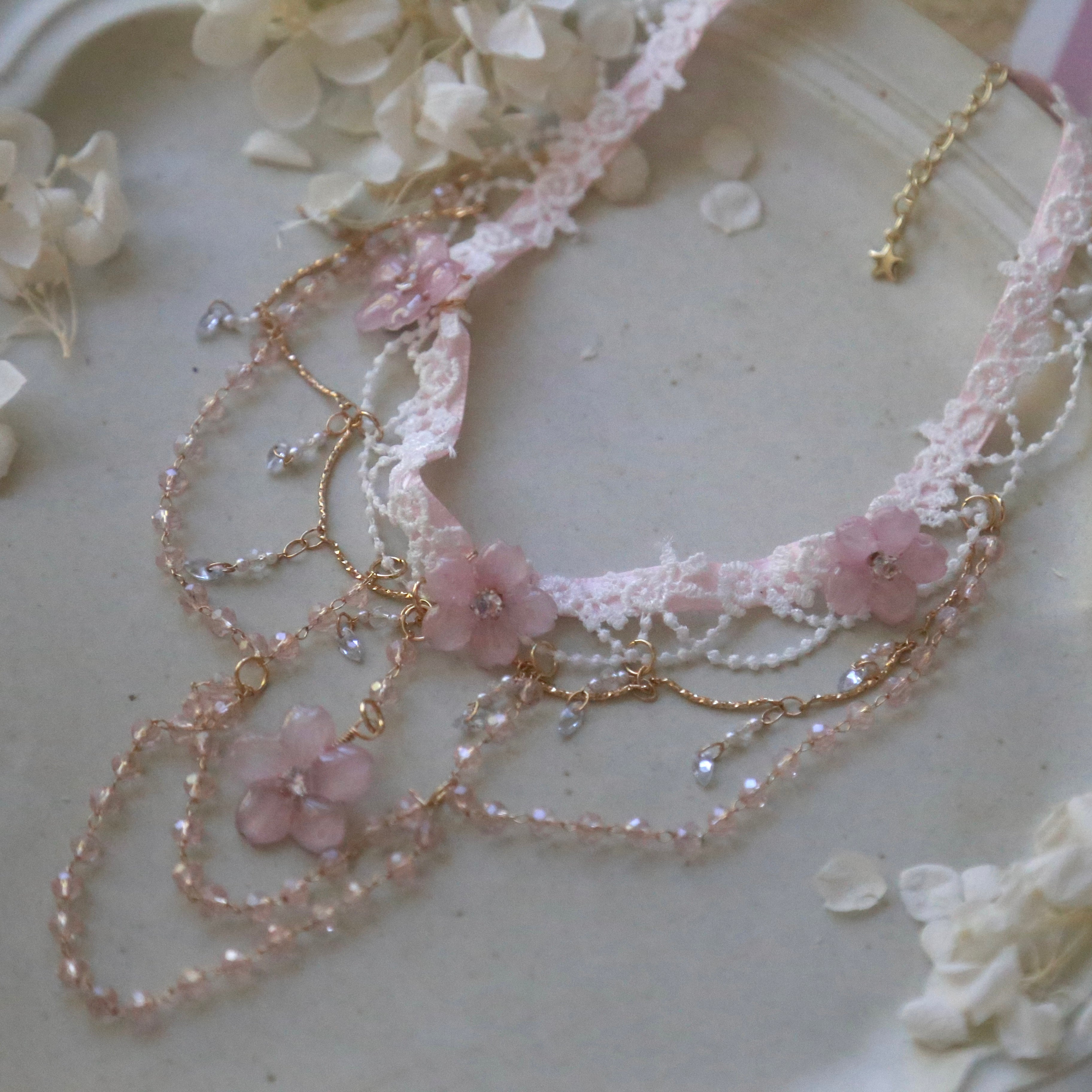 Blush Bloom Crystal Choker