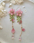 Peach Blossom Tassel Earrings