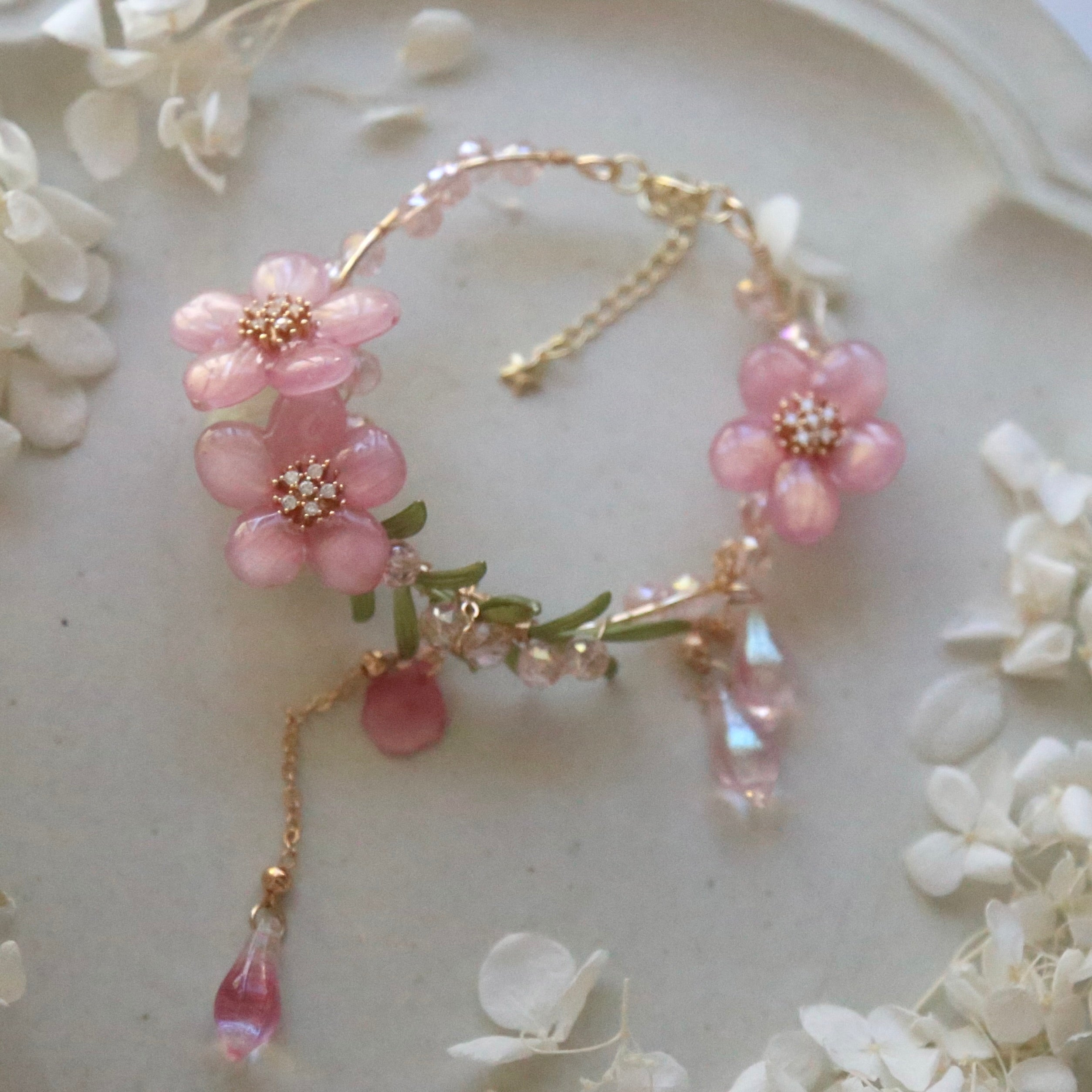 Peach Blossom Tassel Bracelet