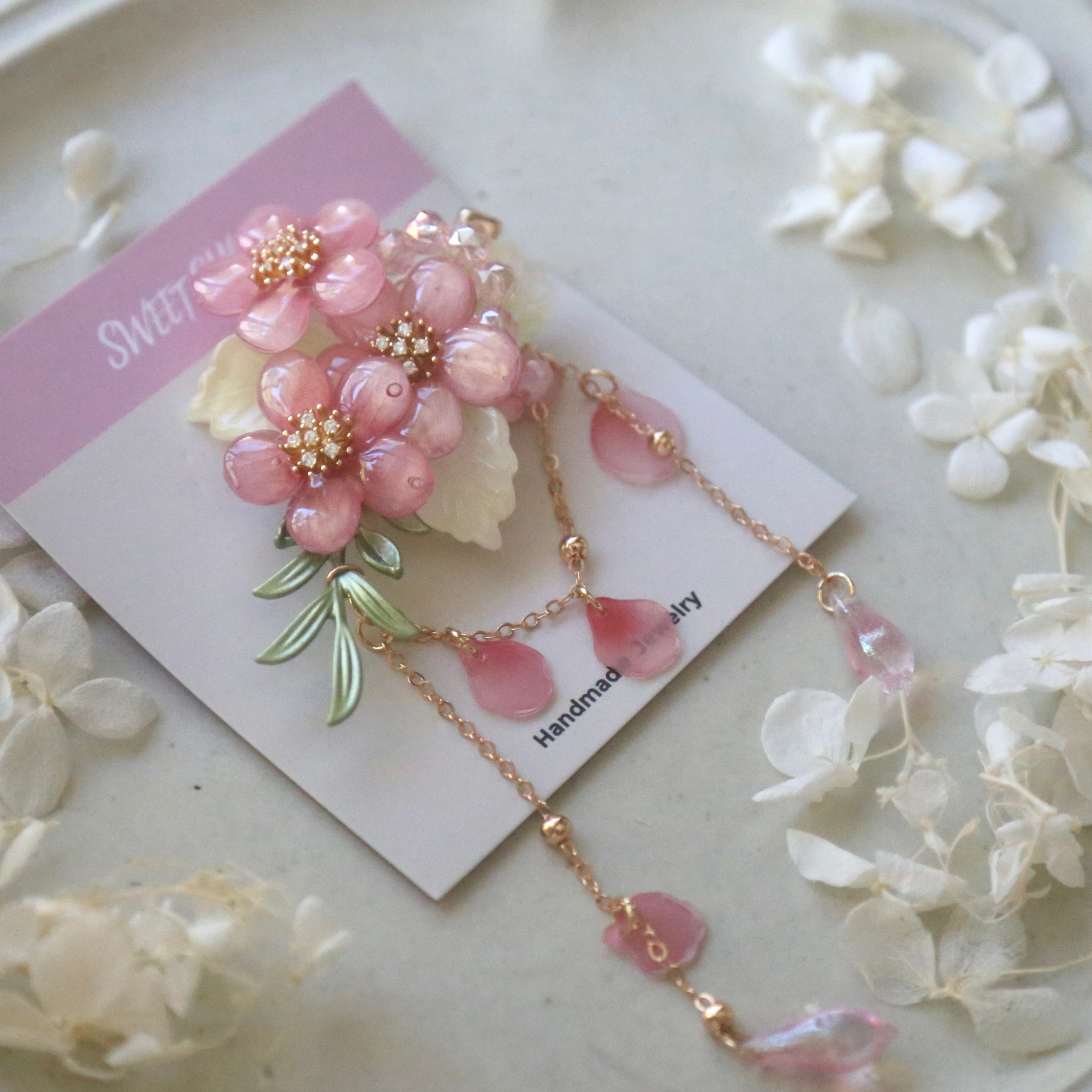 Peach Blossom Hair Clip