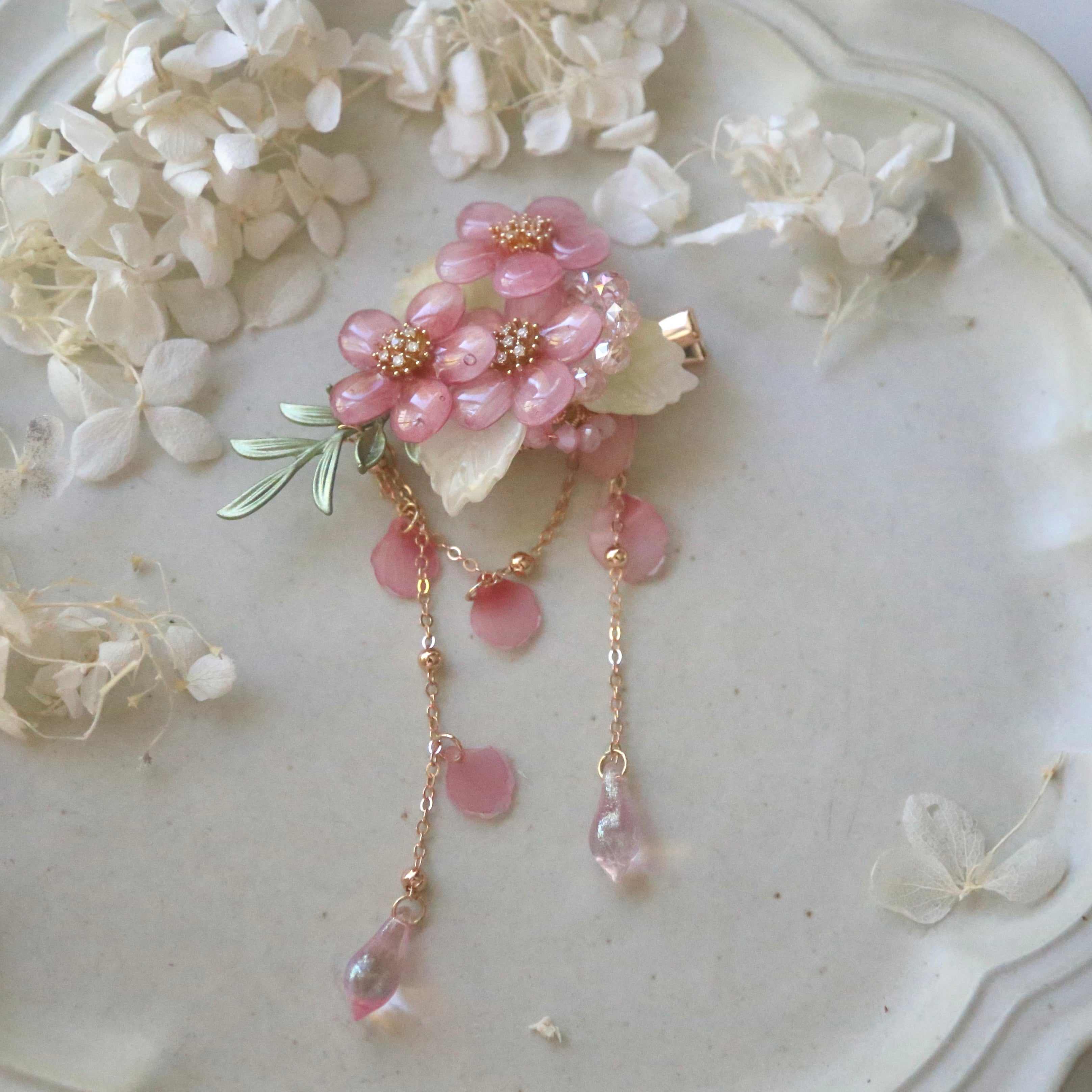 Peach Blossom Hair Clip