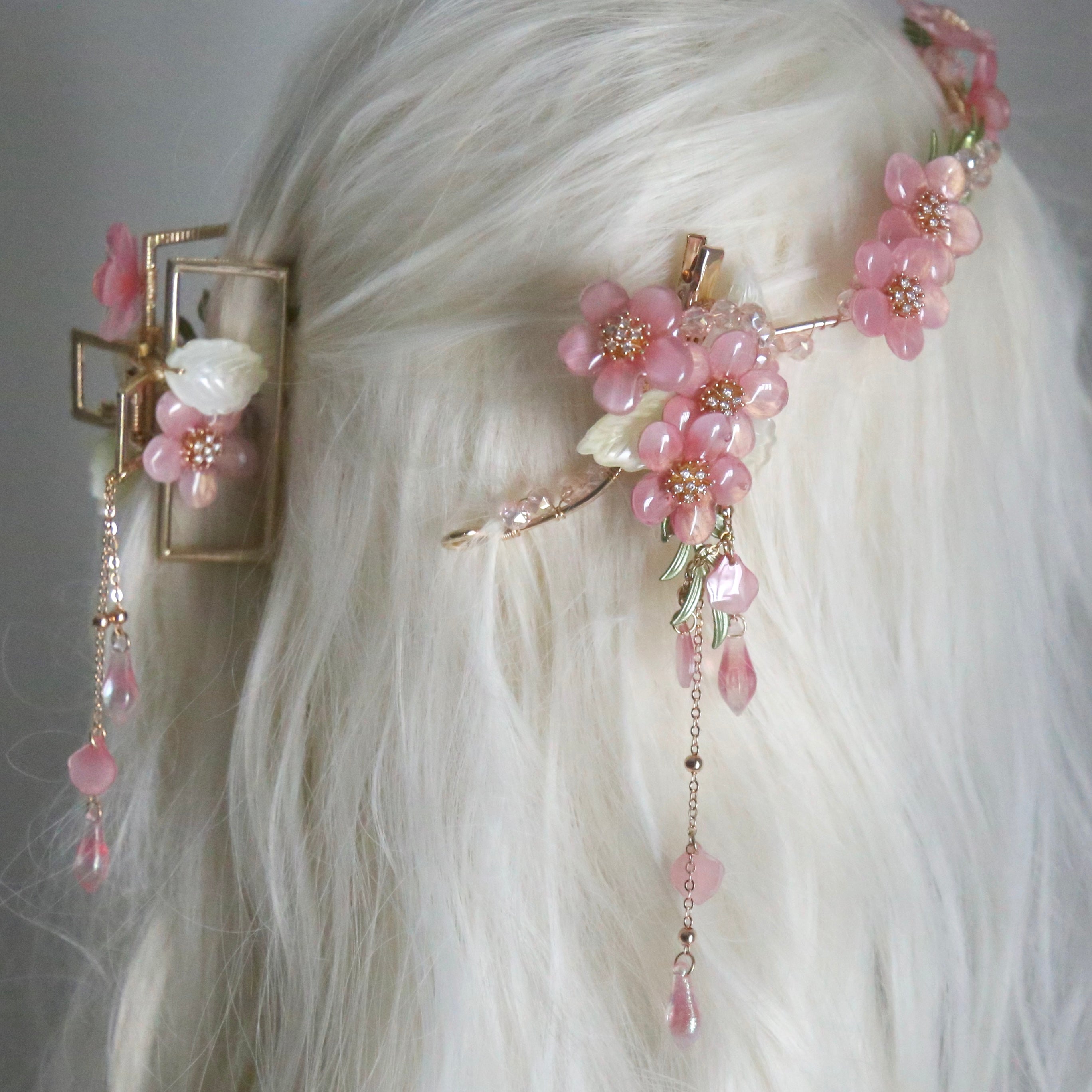 Peach Blossom Hair Clip