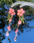 Peach Blossom Tassel Earrings