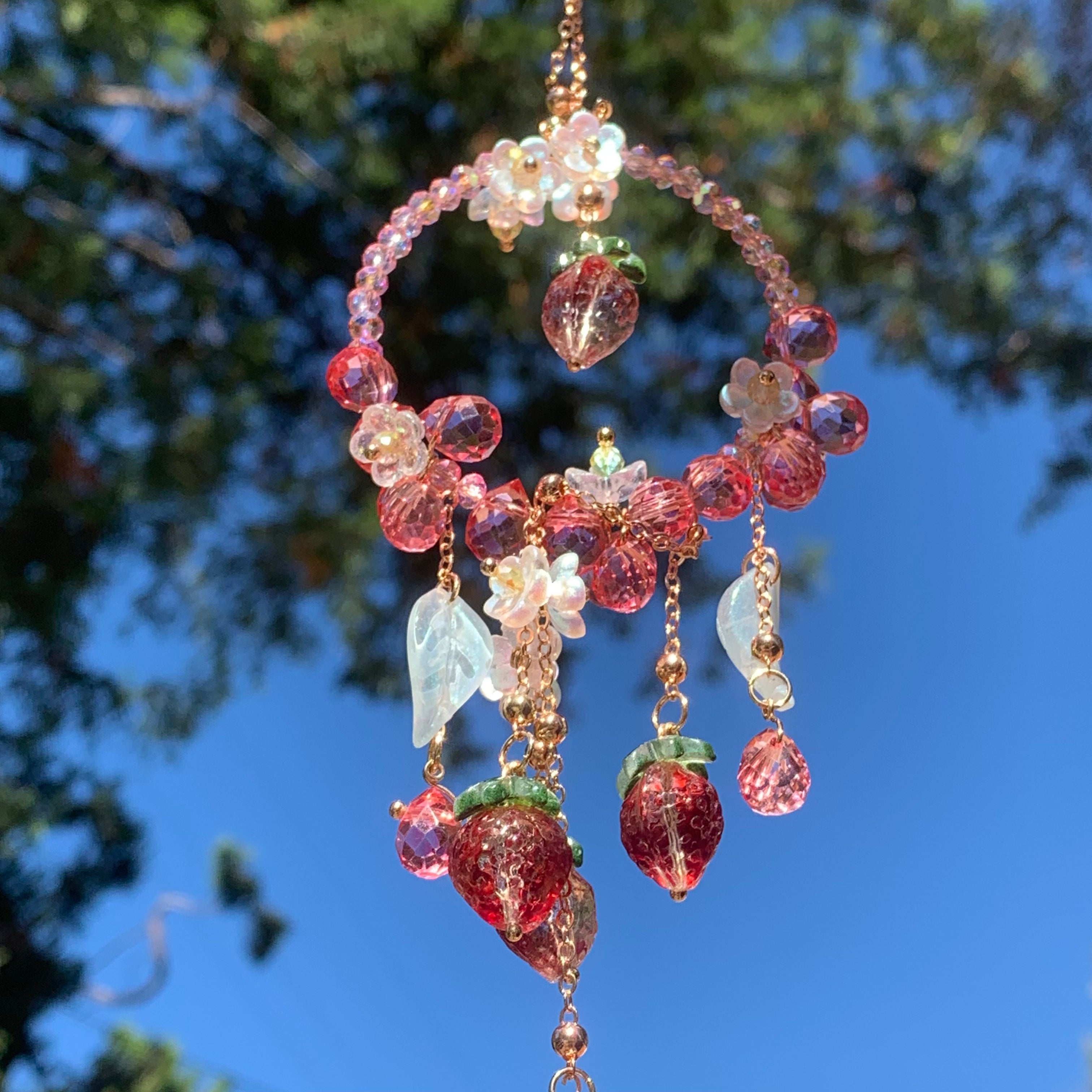 Strawberry Garden Dreamcatcher Car Charm