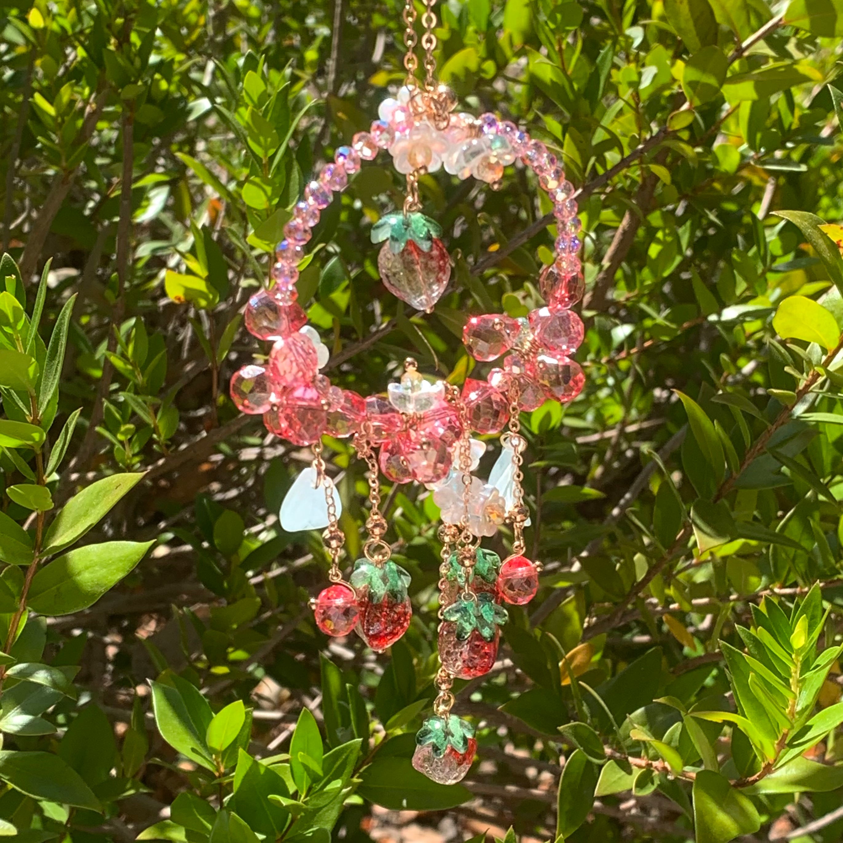 Strawberry Garden Dreamcatcher Car Charm