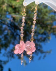 Blush Bloom Crystal Drop Earrings
