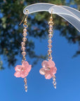 Blush Bloom Crystal Drop Earrings